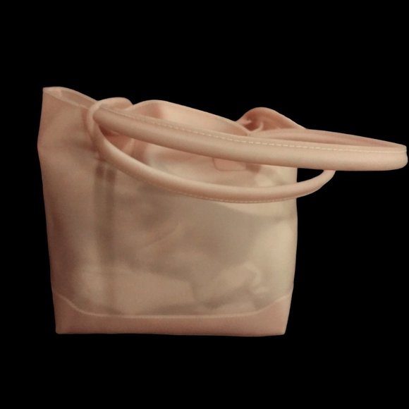 Two Piece Pale Pink Vinyl Bag Set, Purse Set, Handbag Set, 2pc Tote Set - Picture 10 of 16